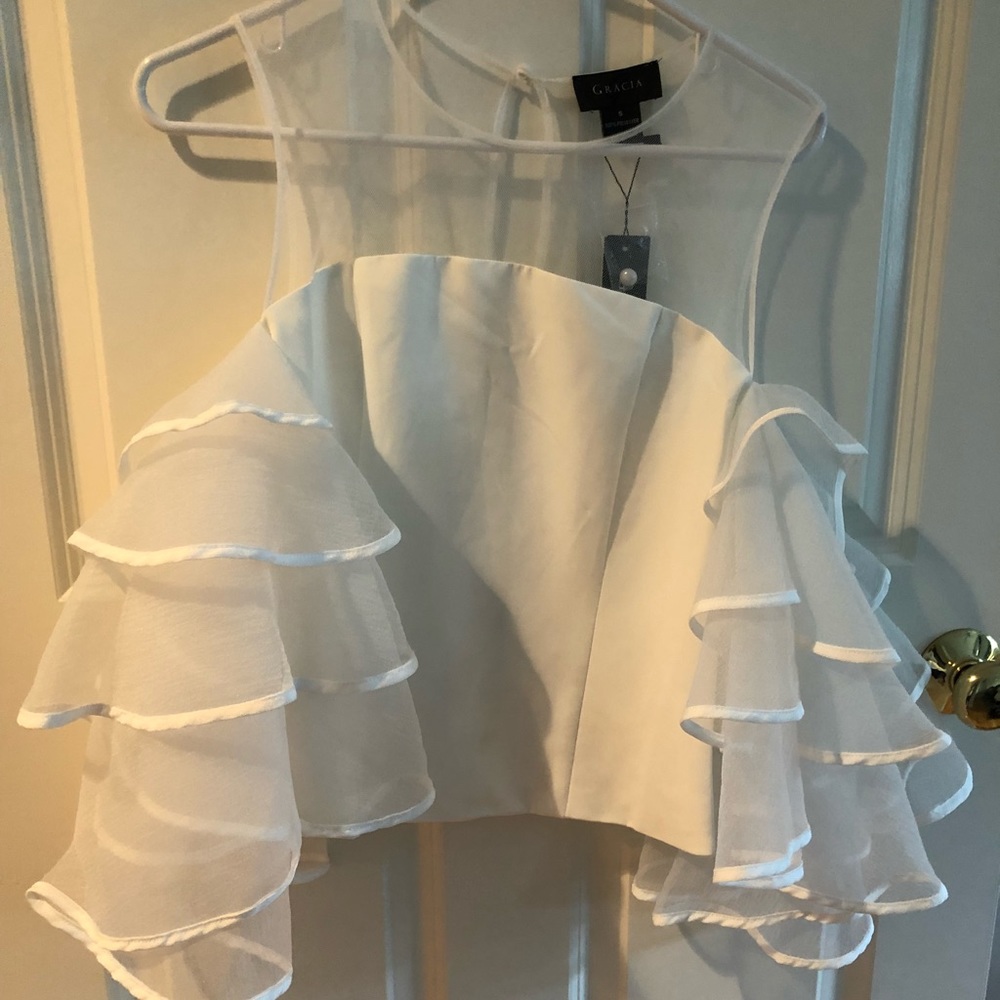 Ruffled special occasion blouse